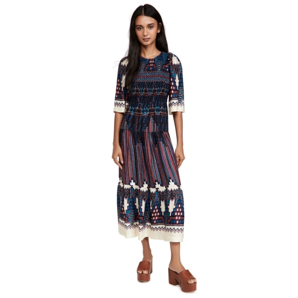 ba&sh Blue Multi Printed Maxi Dress